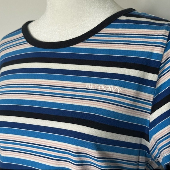 Old Navy Reissue '94 Blue Striped Logo T-Shirt Size L Retro Y2K Tee - Picture 6 of 6